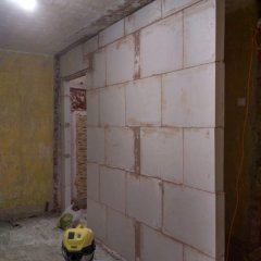 Монтаж перегородки из блоков